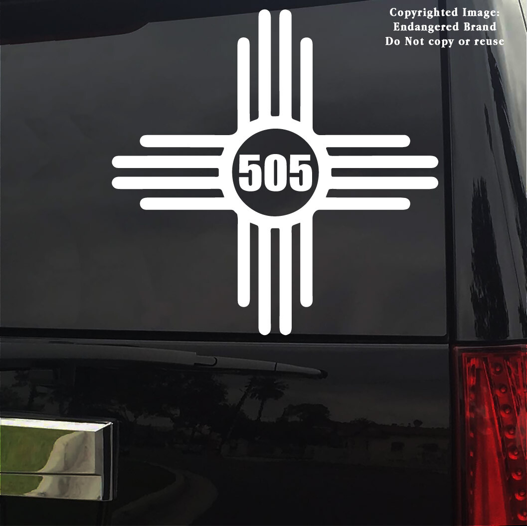 Zia 505 area code New Mexico NM state flag symbol sticker decal | eBay