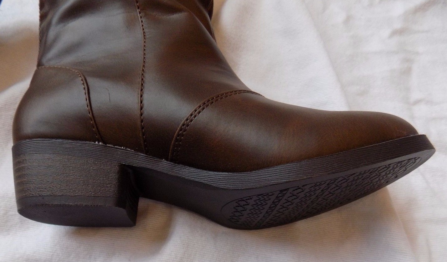 Mudd Highland Brown Fx Leather Women Over Knee High Block Heel Boot Shoe 6 $100 image 8