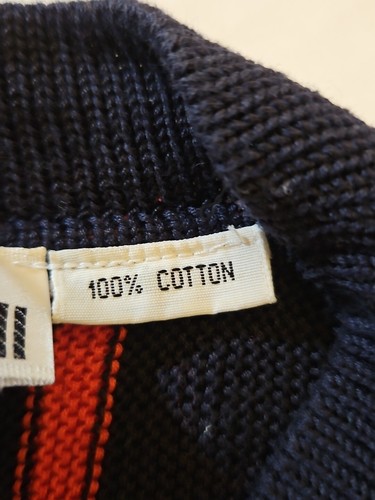 Preppy 1980's ANNE KLEIN Red & Navy Blue Stripes SS Sweater Beatnik Retro Sz S - 第 6/12 張圖片