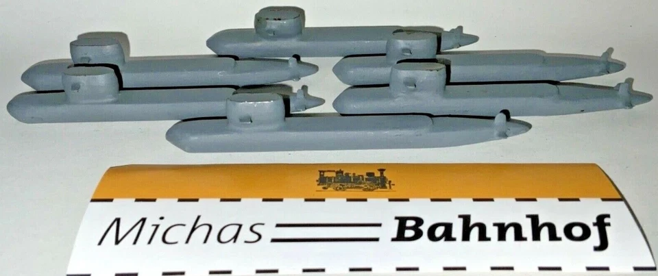6 x U-Boot Atom-U-Boot Nuclear Metall Schiffsmodell 1:1250 %08 å