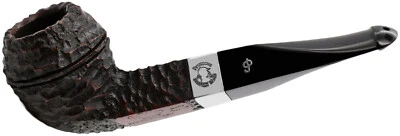 PETERSONS Peterson Sherlock Holmes Rustic 'Baker Street' 9mm Filter Silver Mounted Pipe