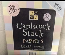 DCWV Cardstock Stack Paper 12 x 12 Pastels 58 Sheets New Scrapbook Crafts Core