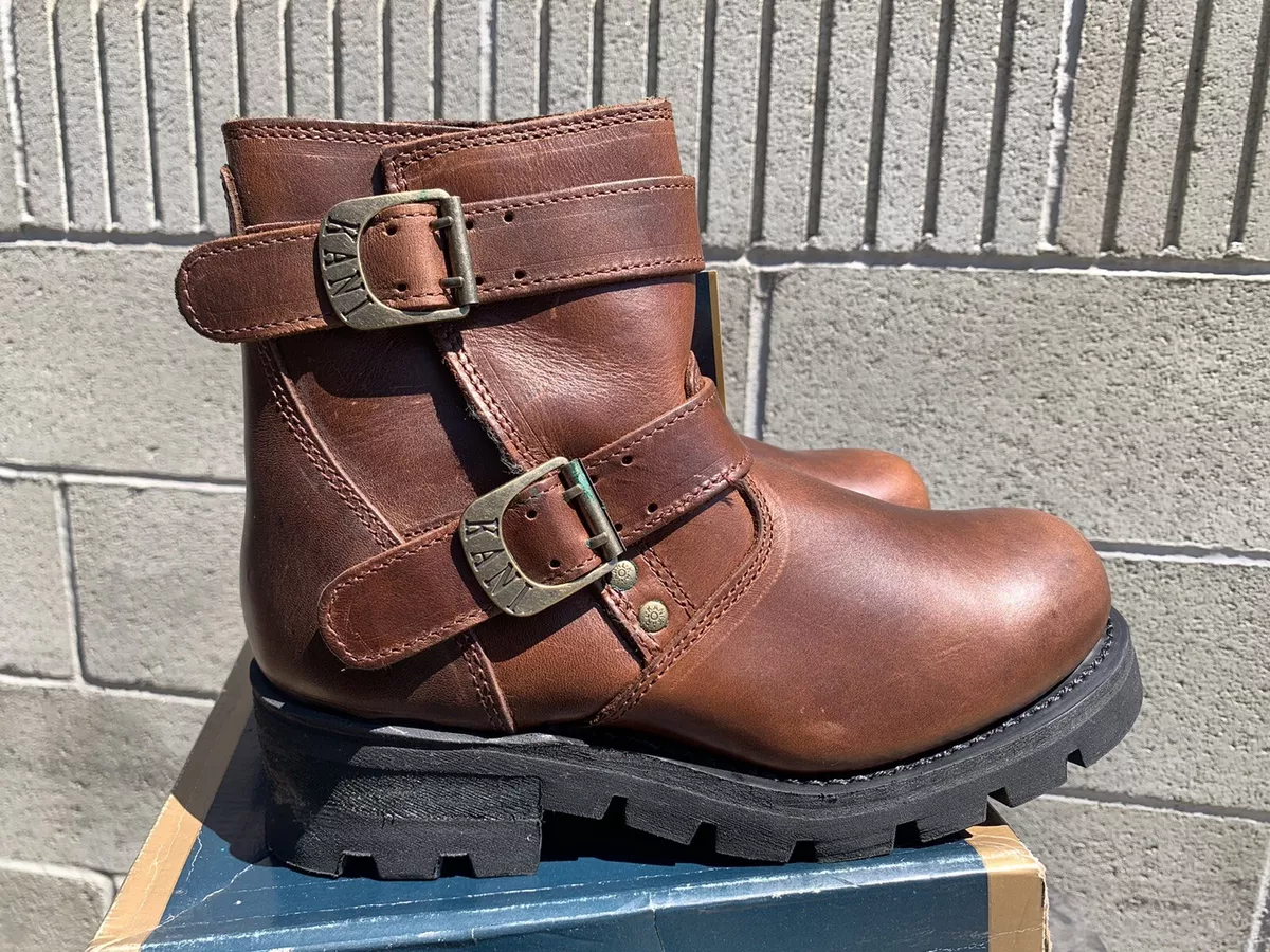Vintage 90s Karl Kani Leather Boots Size 7US Hip Hop Fashion RARE NOS