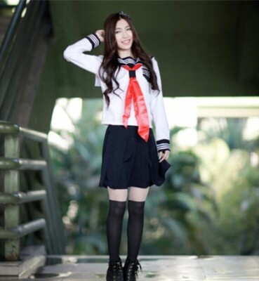 Japanische Uniform Kleid Mädchen High School Matrose Kostüm Cosplay Party Sommer