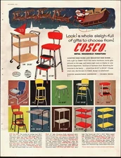 1954 Vintage ad Cosco retro metal furniture red yellow Christmas deer  09/29/22