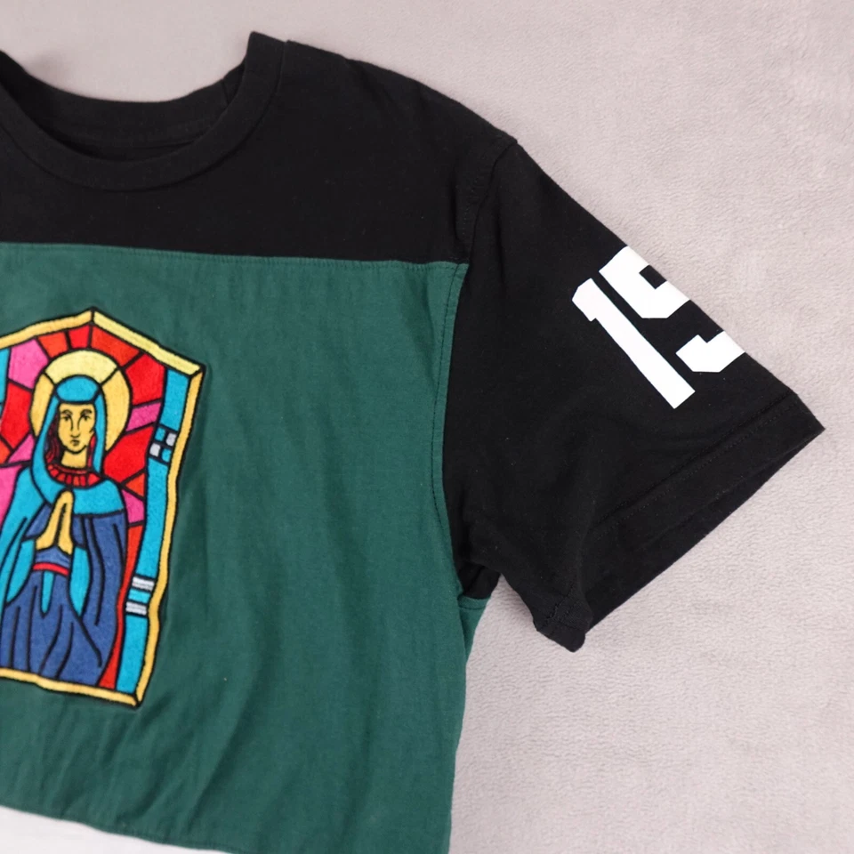 ALIFE Shirt Mens M Green Short Sleeve Stained Glass 158 Streetwear Jersey - Image 3 of 4