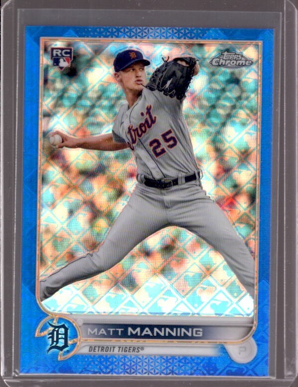 MATT MANNING 2022 Topps Chrome Logofractor #34 Blue Refractor Rookie RC #123/150