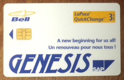 SCHÖNES KANADA GENESIS LA CHIP QUICK CHANGE TELECARTE PAY PHONE CARD KARTE