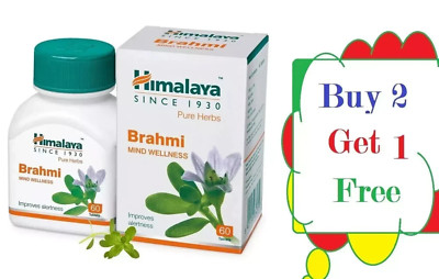 Himalaya Brahmi Tabletten für Boost Mind 60 Tabs KOSTENLOSER VERSAND 2027 KAU...