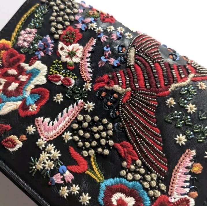 Alice + Olivia Bird Party Embroidered Cross Body Leather Alice + Olivia Bird Party Embroidered Cross Body Leather