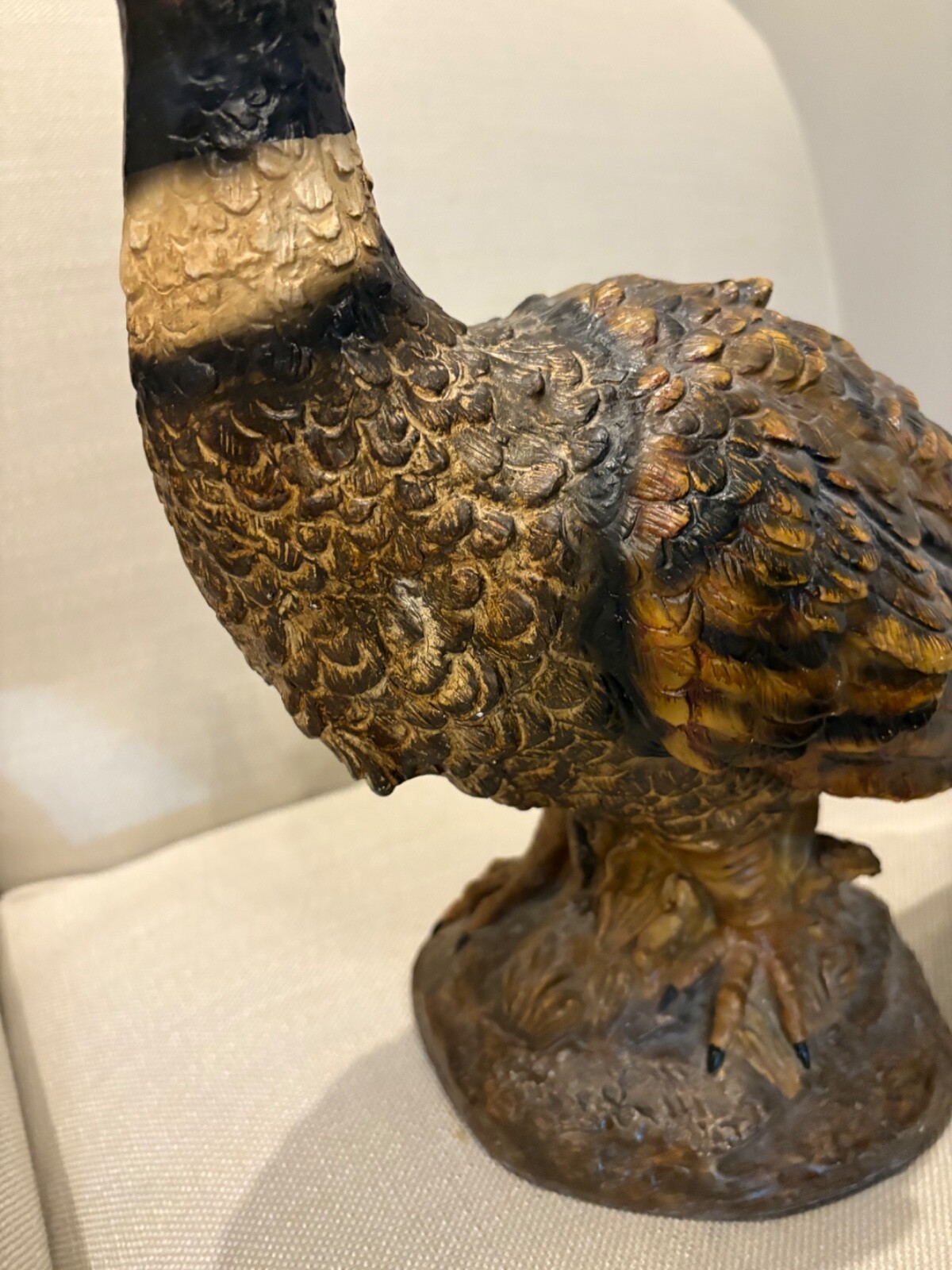 vtg pair of handpainted pheasant figurine 21x13"