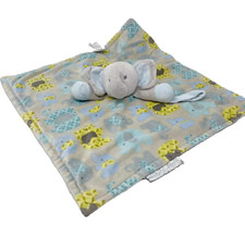 Blankets and Beyond Elephant Lovey Blanket Baby Gray Blue Yellow Green