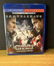 Captain America: Civil War (Blu-ray Disc, 2016, 3D) Like New No Digital Marvel