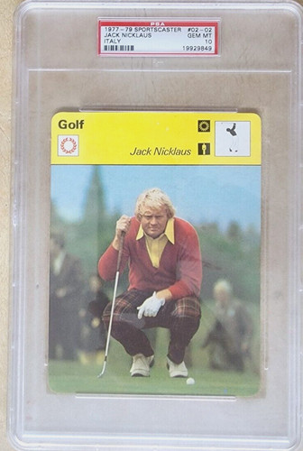 1977-79 Sportscaster Jack Nicklaus #02-02    ITALY PSA 10 GEM MINT  LOW POP