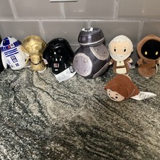 Lot Of 7 Hallmark ITTY BITTYS Star Ware- C-3PO R2-D2 Death Vader Plush