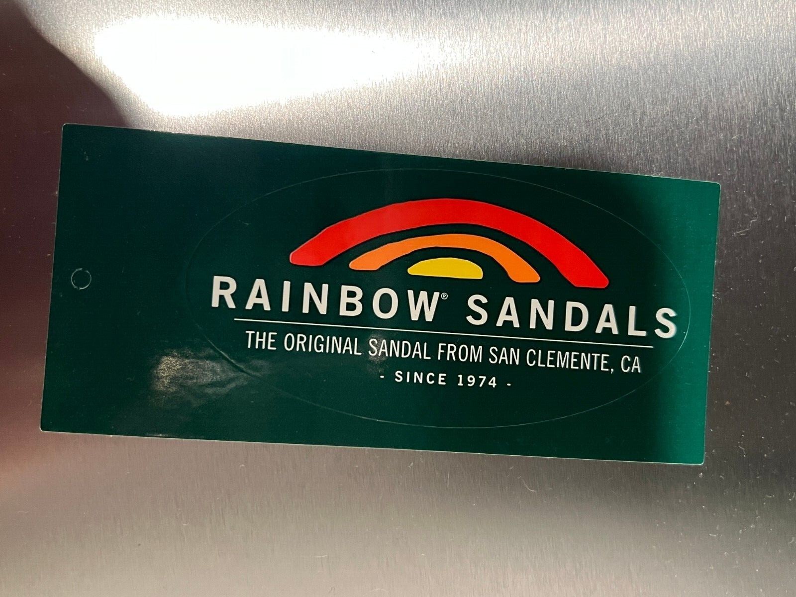 Rainbow Sandals Since 1974 San Clemente California Green Store Logo