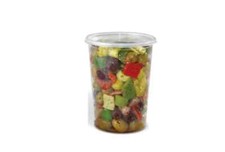 32R 25PCS LR 25PCS 32 oz. Round Plastic Clear Deli Container Cup w/Lid