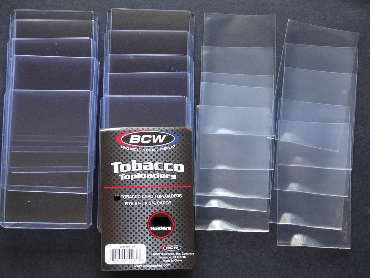 (10 Loose Holders + Sleeves) BCW Tobacco Card Top Loader Card Holder