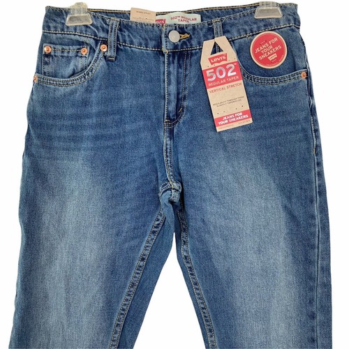 Levi’s 502 Jeans Boys 14 27x27 Regular Taper Vertical Stretch Medium Wash - Picture 4 of 14