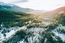 Landscape mountains forest snow photography winter Custom Gaming Mat Desk