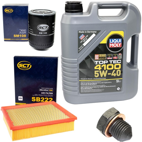 MotoröL Filter Set 5W40 5Liter + ÖLablassschraube FüR Audi A6 A4 B5 Vw Passat-image