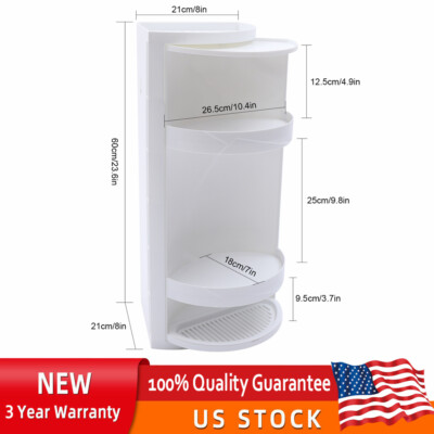 Corner Shelf 360° Rotating Triangle Rack Bathroom Storage Holder Organizer Sink