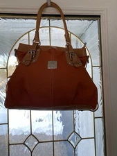 I Medici Firenze, Genuine Leather  Orange with Leather Trim Hobo Bag