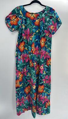 Hilo Hattie 70s Hawaiian Made In Hawaii Floral Muumuu Dress Size M | eBay