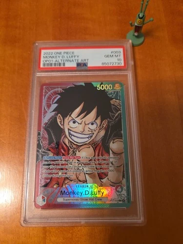 One Piece Monkey D Luffy OP01-003 AAL Alternative Art Leader Romance Dawn PSA 10