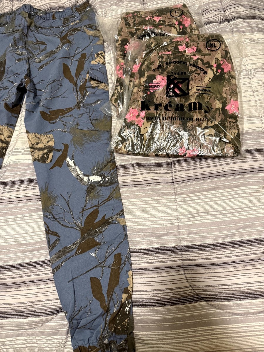 6 pairs Kreamy Camouflage Pants Blue, orange, pink M, L, XL