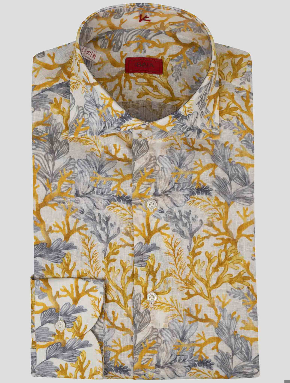 Мужская многоцветная льняная рубашка Isaia YXA221 Man