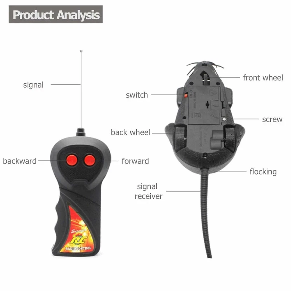 Remote Control RC Rat Mouse MICE Wireless For Cat Dog Pet Toy Novelty Gift USA - Image 3 of 4