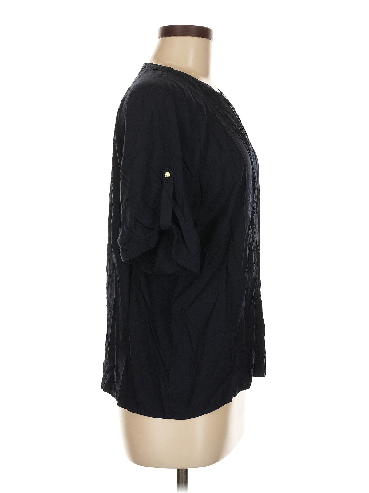 Tommy Hilfiger Women Black 3/4 Sleeve Blouse M thumbnail 3