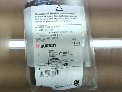 Burndy AYPO600 600kcmil Aluminium Offset Kompressions-Hyplugs (5 Stück) -N