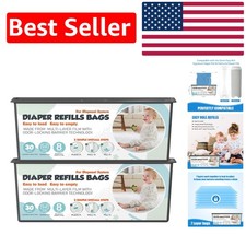 Effortless 30 Bags Diaper Pail Refills Compatible with Genie Easy Roll - 2 Pack