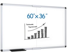 VIZ PRO Magnetic Dry Erase Board, 60x36 in, Foldable Wall Mounted Whiteboard