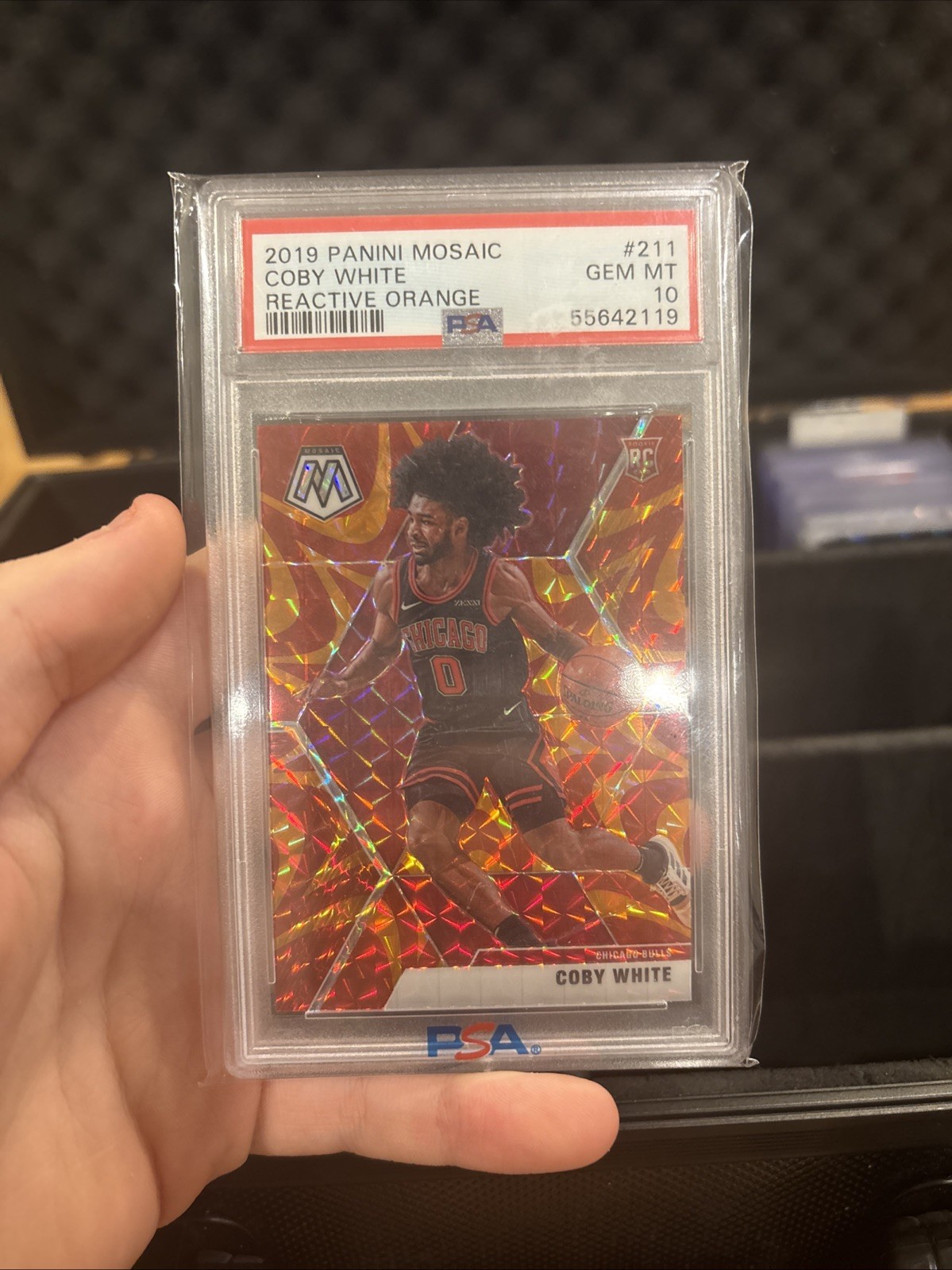 2019-20 Panini Mosaic - Rookies Coby White #211 Reactive Orange Prizm (RC)