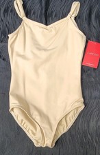 Capezio Nude Camisole Leotard w/Adjustable Straps V front  Back Sz. Child M