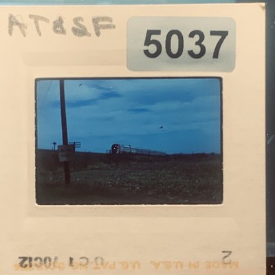 AT&SF Train Locomotive 5037 35mm Color Slide Railroad Photography Vintage