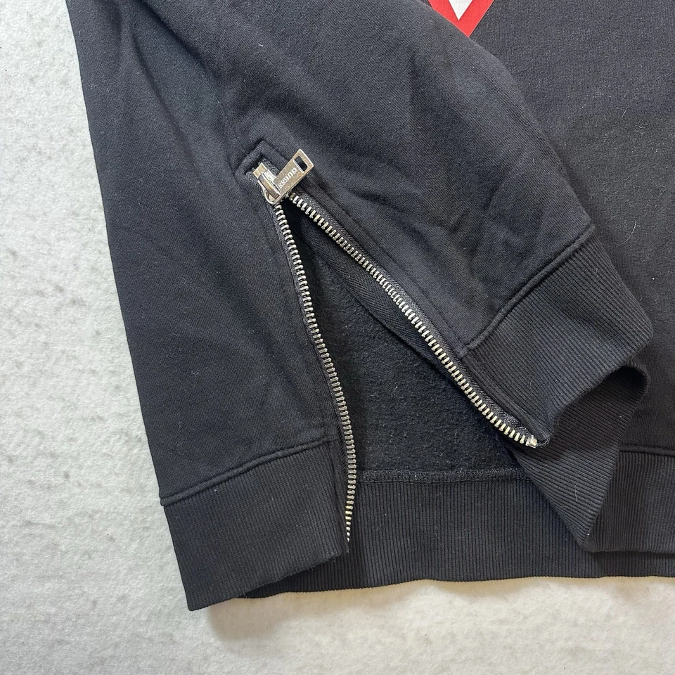 Guess Los Angeles 男式黑色圆领套衫标志运动衫拉链 XL 码 — 第 3/4 张图片