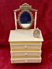 COMÒ CASSETTIERA SPECCHIO ARREDO CASA VINTAGE PER  BAMBOLE MINI FURGA