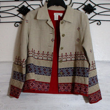 Coldwater Creek Women's Size PS Multicolored Tweed Long Sleeve Blazer Jacket