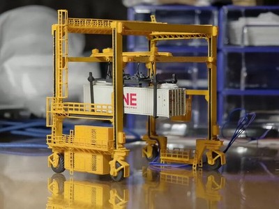 3D Printed Gantry crane container crane Unpainted Model