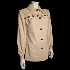 Vintage 70er Jahre „Shacket“ Hemdjacke mit Flecht-Detail Western M
