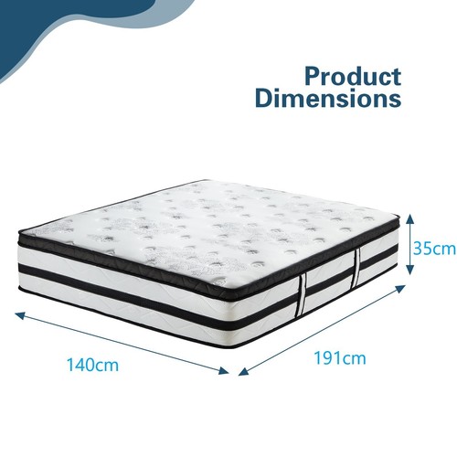 Mattress Queen Double King Single Bed Mattresses Pocket Spring Foam Euro Top - Picture 14 of 25