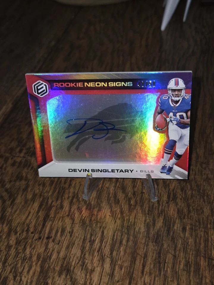 2019 Elements Rookie Neon Signs Devin Singletary Rc AUTO 48/50 Bills Giants - Image 2 of 4