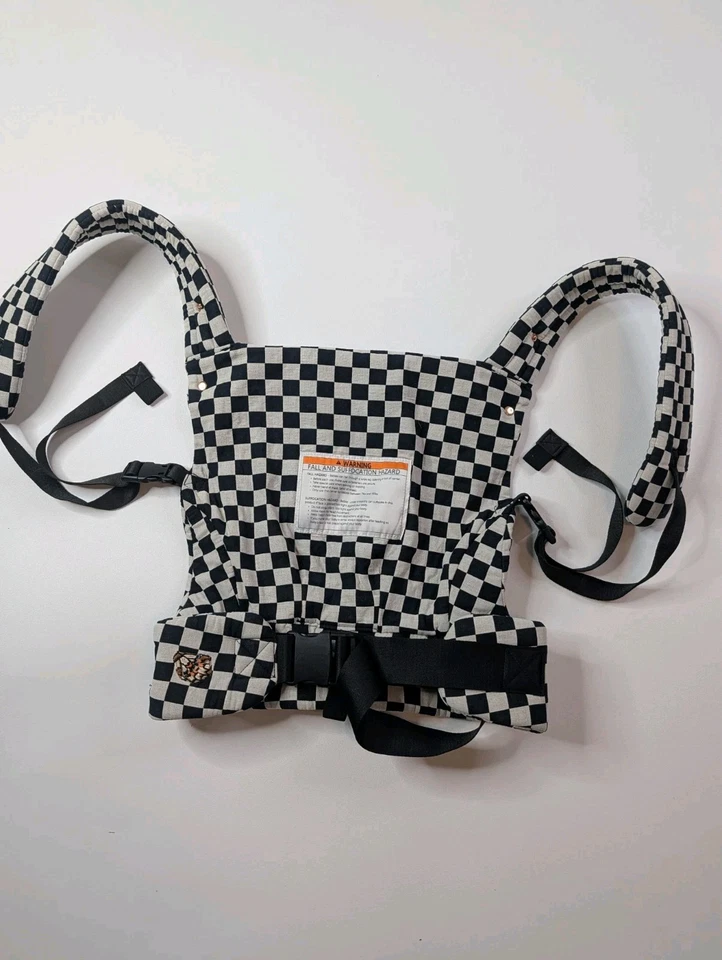 Porta-bebês Mabē preto branco quadriculado ergonômico macio estruturado estilingue... - Imagem 4 de 4
