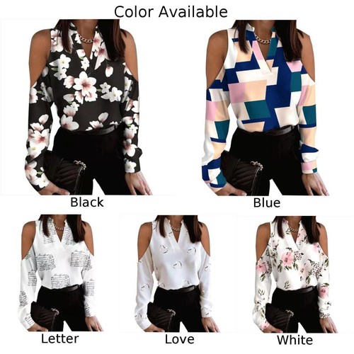 Comfortable Womens Tops Womens Shirts Non Strech Off Shoulder Polyester - Picture 3 of 6