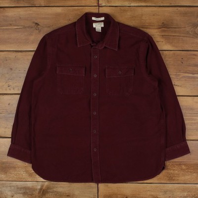 L.L. Bean Chamois Workwear Hemd XL Herren Knopf Baumwolle Einfarbig Outdoor Lila