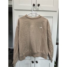 The North Face Womens Oversized XS Crewneck Sweatshirt Beige Tan Logo